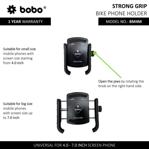 BOBO BM4M Jaw-Grip Bike / Cycle Phone Holder Motorcycle Mobile Mount - Image 4