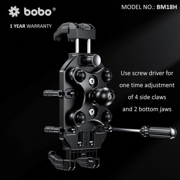 BOBO BM18H (or BM18M) PRO Handlebar (or Mirror) Anti-Vibration Bike Phone Holder (with Fast 15W Wireless Charger & USB-C Charging Module) Motorcycle Mobile Mount - Image 5